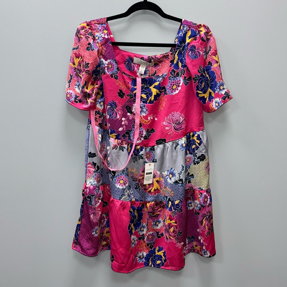 Floral, cap sleeve, mini dress